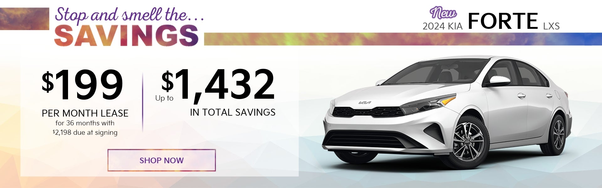 Stop and smell the savings on a new 2024 Kia Forte LXS!